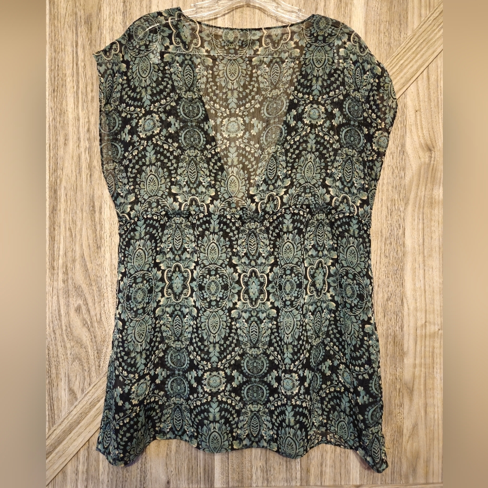 Cato Green And Black Paisley Patterned Blouse - Picture 2 of 9